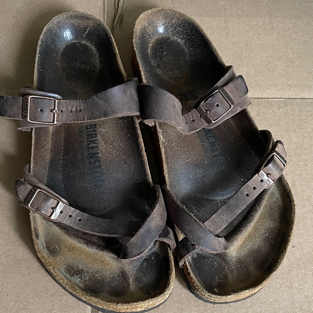 Birkenstock Mayari, oiled brown leather, size 40